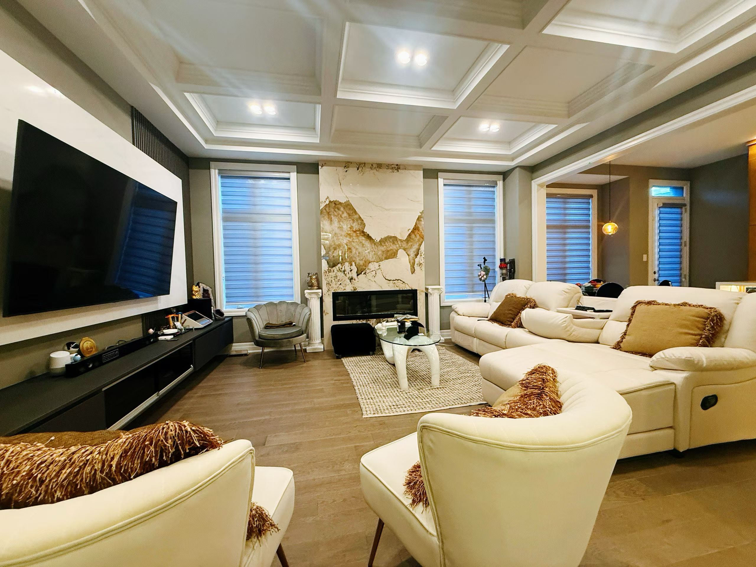 Warm family living room renovation